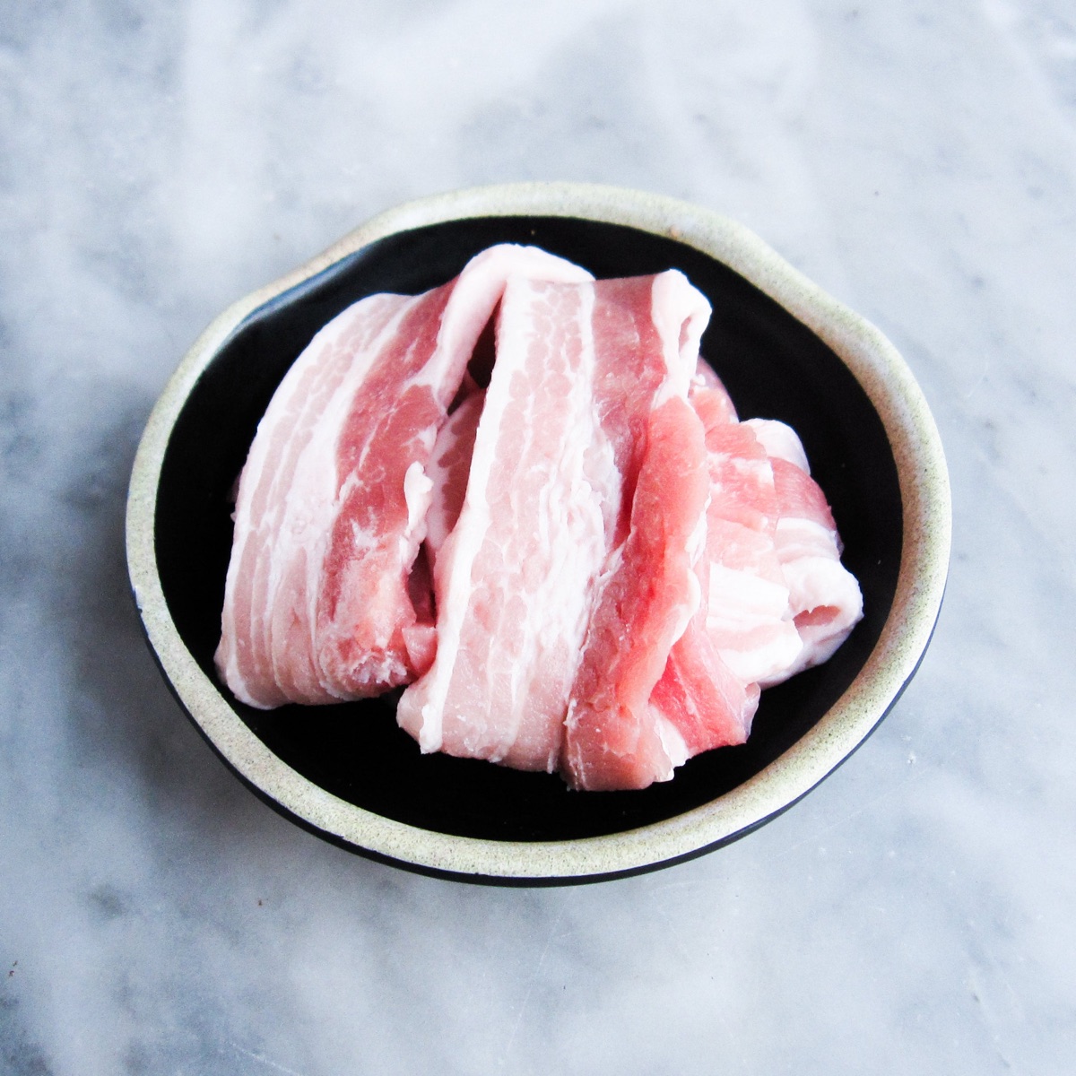 Sliced pork belly for Korean BBQ