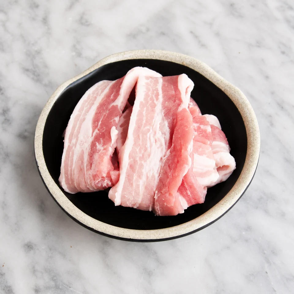 Sliced pork belly for Korean BBQ